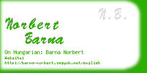 norbert barna business card